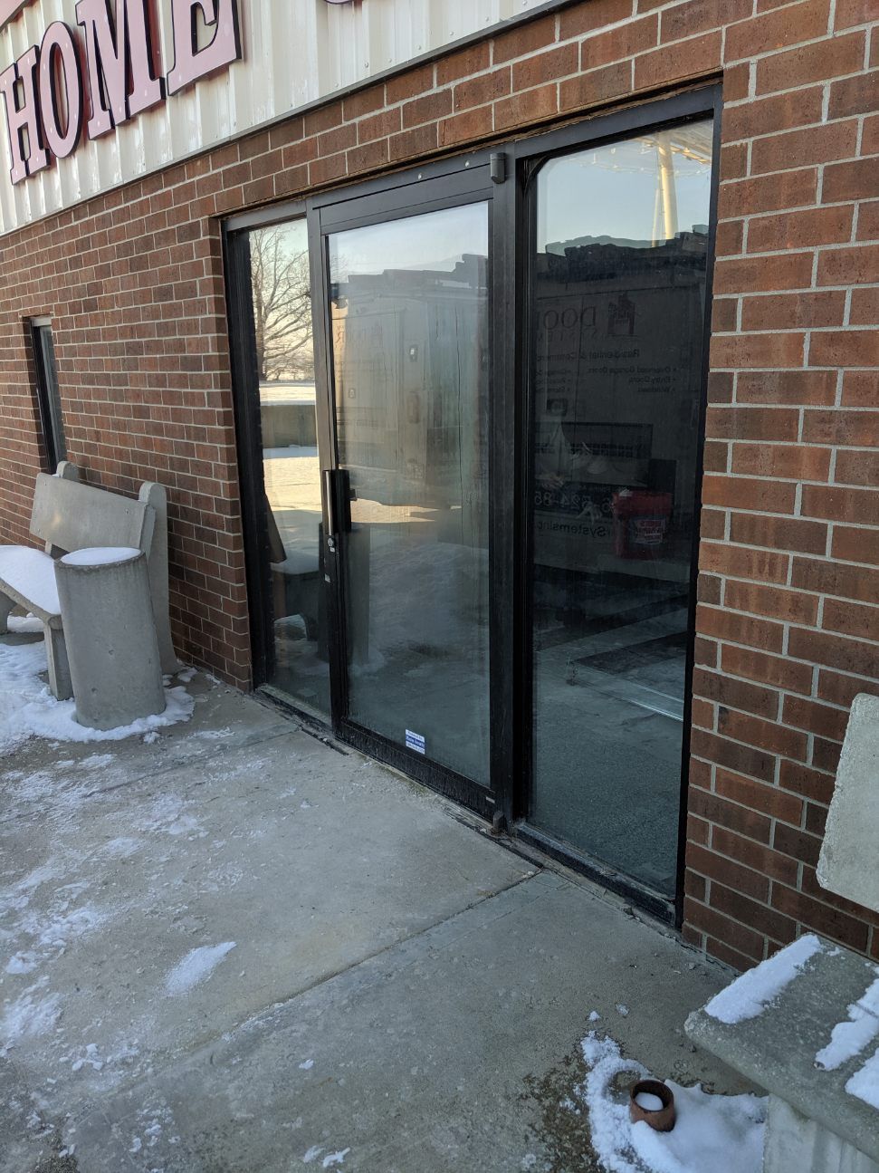 before pictures of secure commercial door being installed for an industrial company