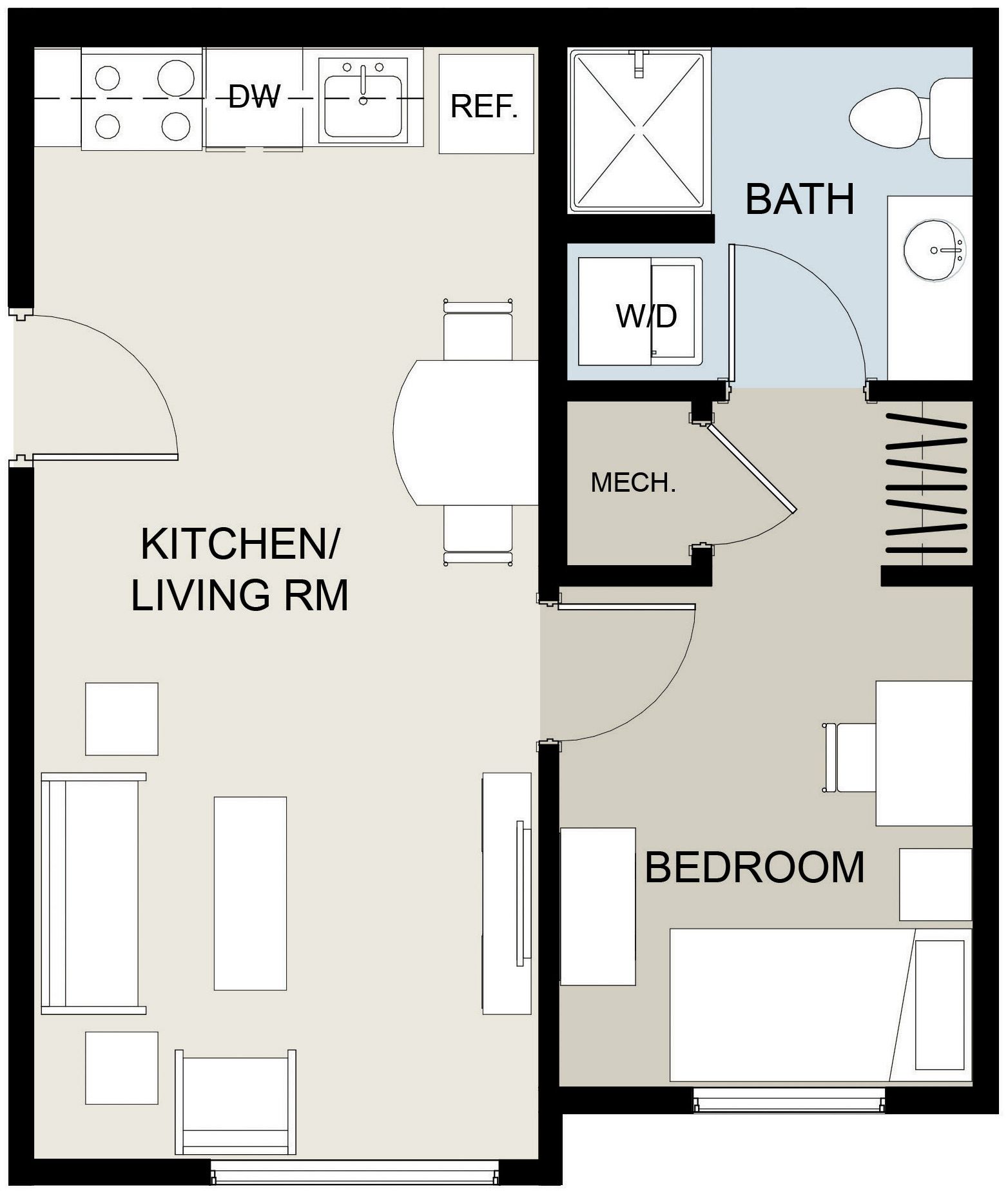 UNIT 1G  1-Bed, 1-Bath
