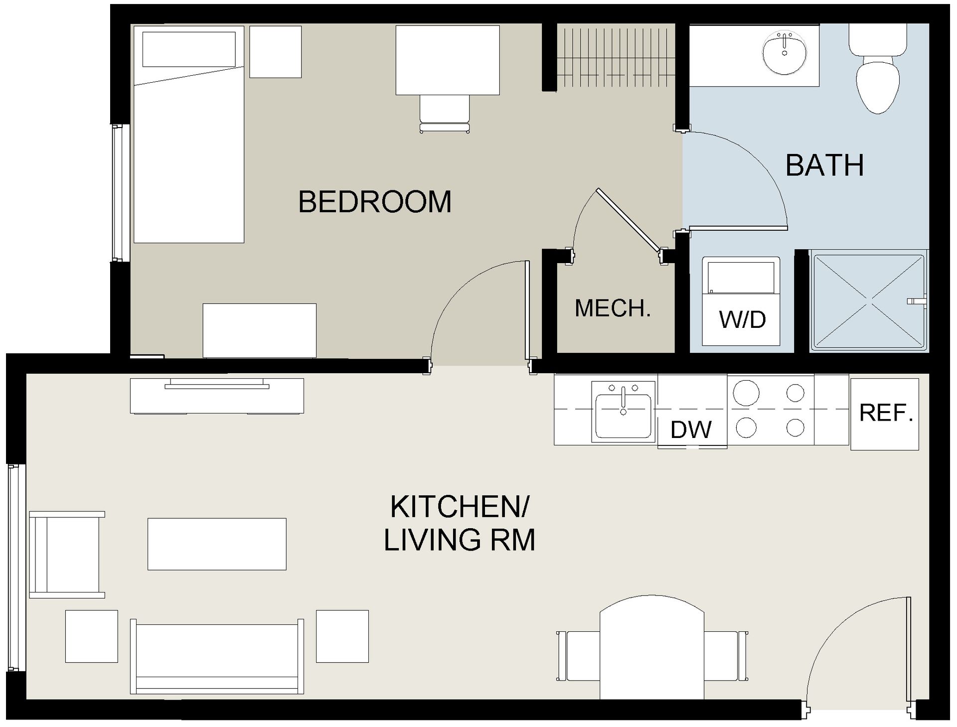UNIT 1J  1-Bed, 1-Bath