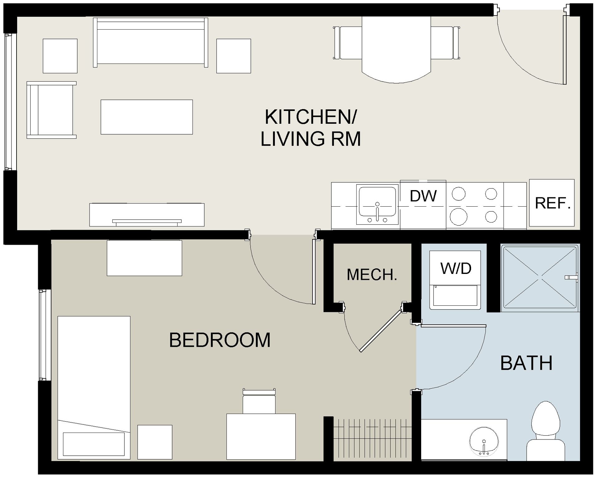 UNIT 1L  1-Bed, 1-Bath