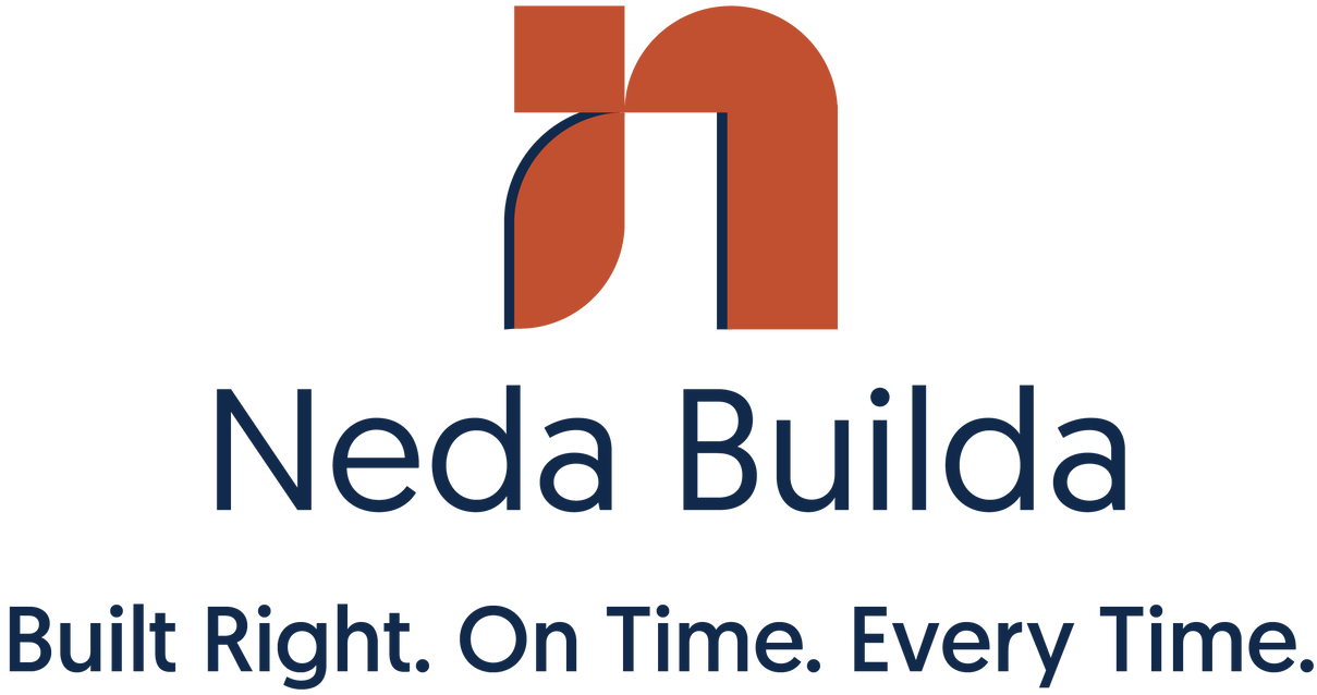 Logo for Neda Builda with tagline 