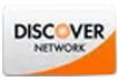 A white and orange discover network logo on a white background.