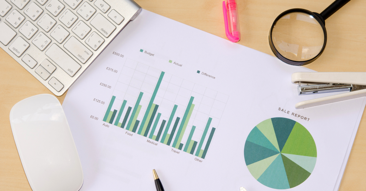 paper with graphs and data about business growth