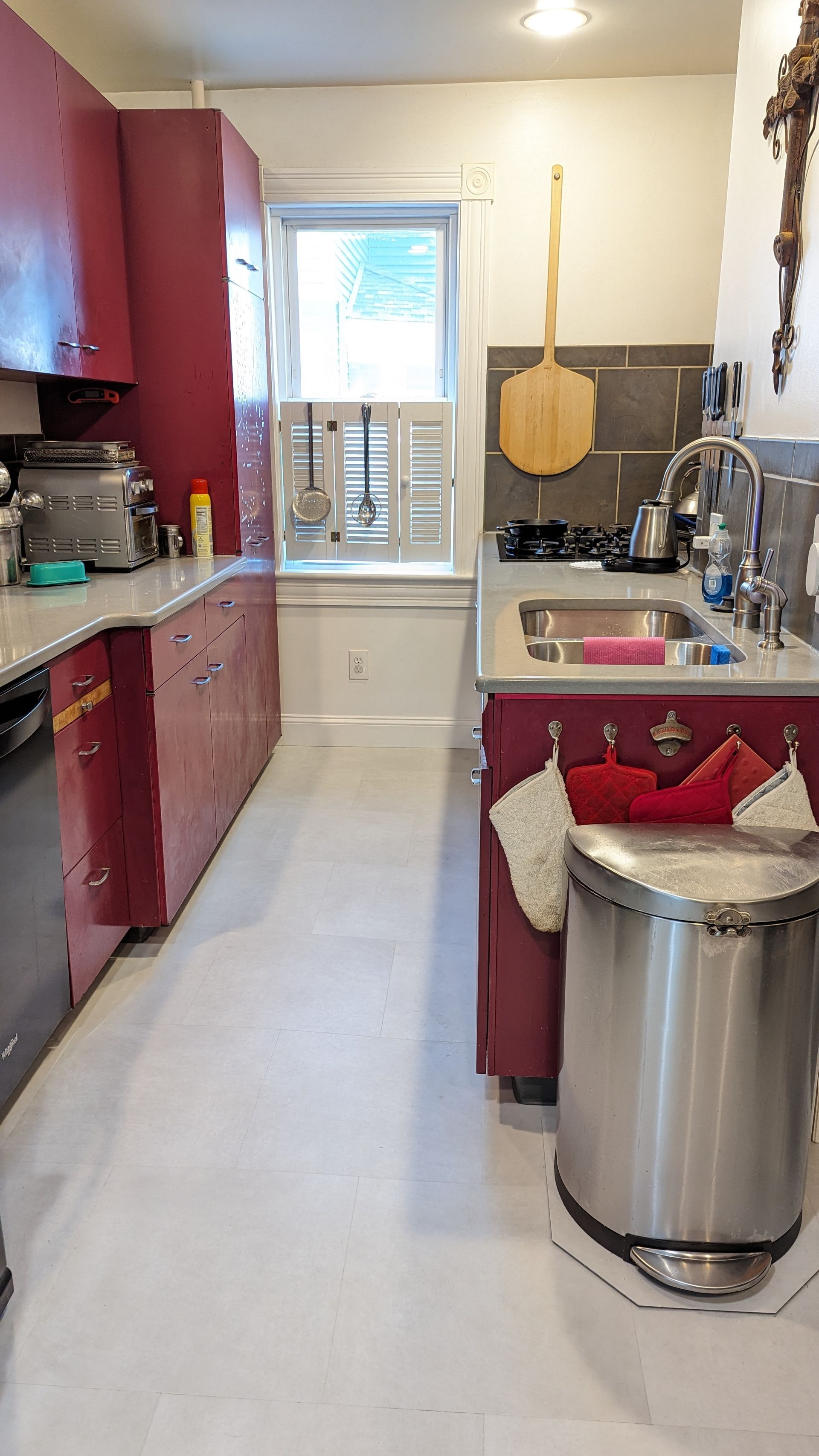Floor and Quartz Counter Top installation by Holyoke Millwork