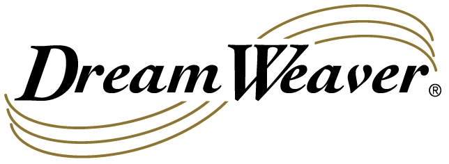 a black and gold logo for dream weaver