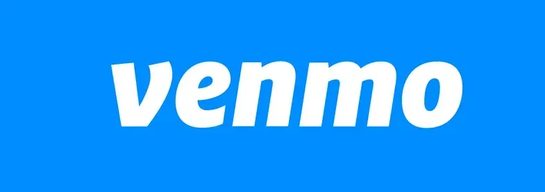 A blue background with the word venmo in white letters