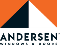 Andersen Windows & Doors logo: Orange and white triangle above the company name, with 