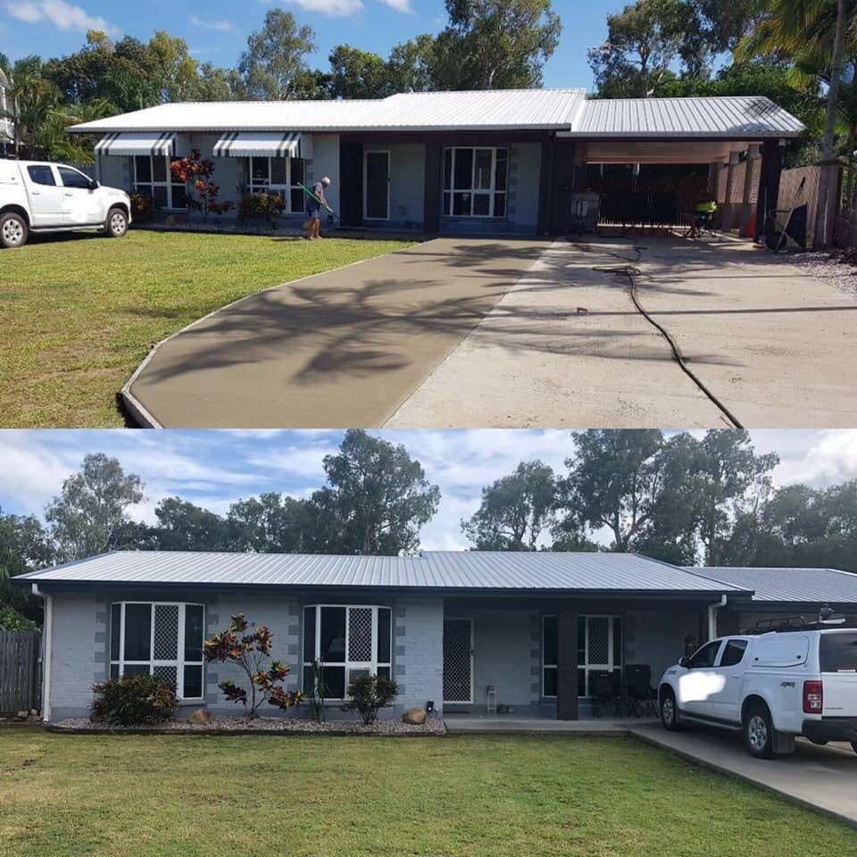 Before and after of a house — MJD Roofing Sunshine Coast in Cooroy, QLD