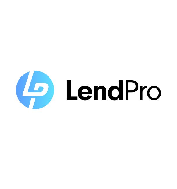 LendPro logo: blue and white circular icon with stylized 