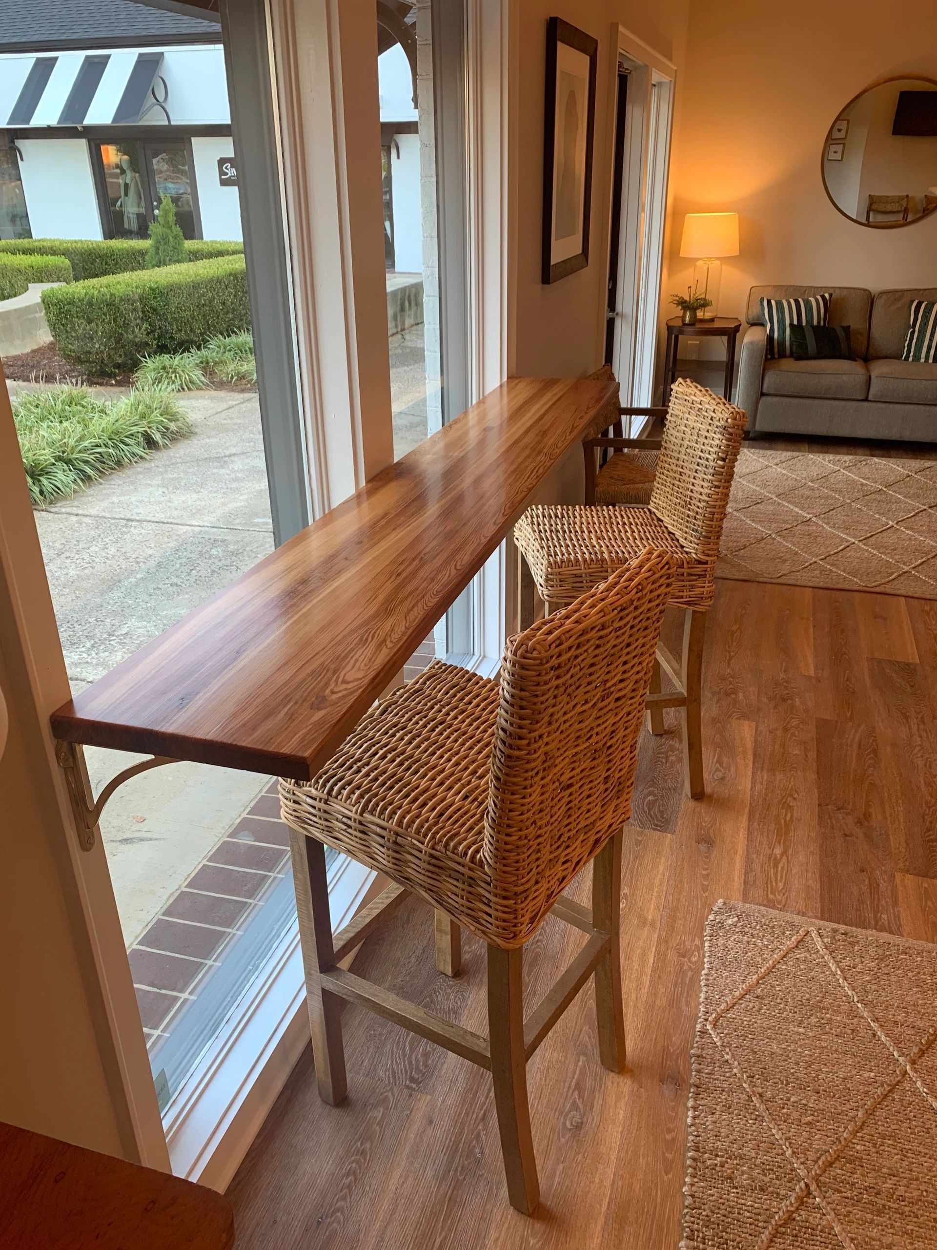 solid wood high table and chair