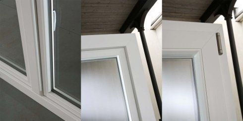 finestra bianca in PVC particolare