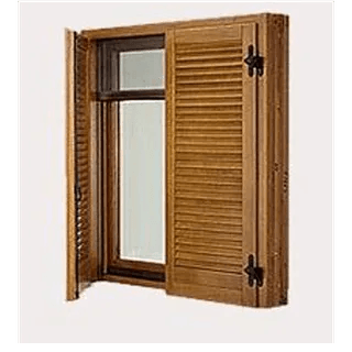 finestra in legno con persiana frangisole