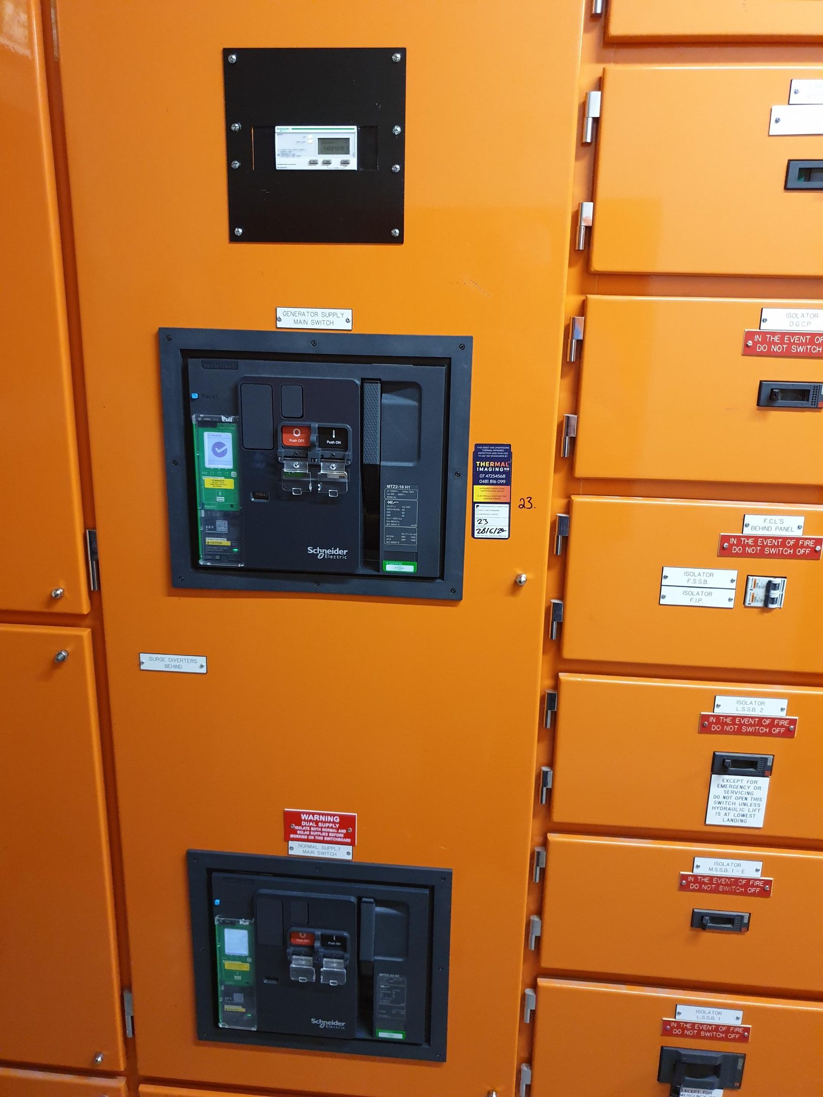 A Close Up Of A Schneider Generator Change-Over Switch— Lex Electrix In West End, QLD