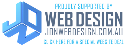 a logo that says proudly supported by Jon Web Design