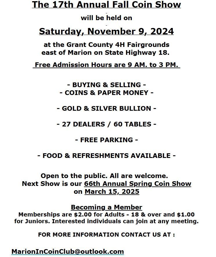 Marion Coin Show Flyer