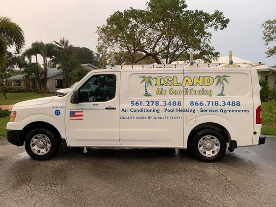 Heating — Island Air Conditioning Company Van in Delray Beach, FL