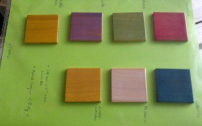 Campioni di legno colorato