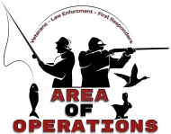 A logo for the area of operations shows two men fishing and hunting