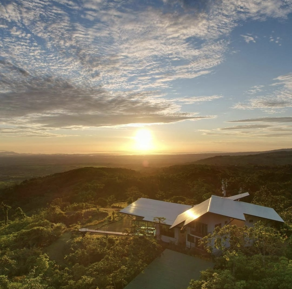 A group of women are sitting in a circle on the ground in the woods.