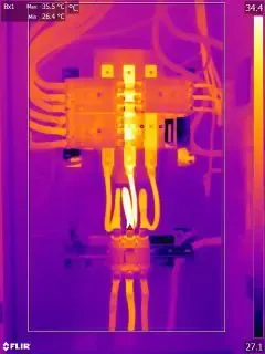 A Thermal Image of an Electrical Box With a Temperature of 34.4 Degrees Celsius — Maratustech In Woy Woy, NSW