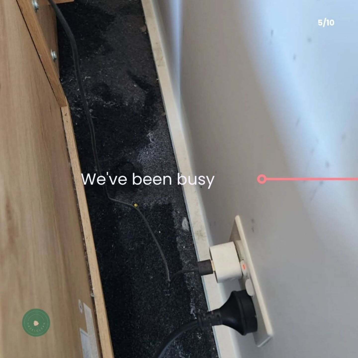 A picture of a wall that says we 've been busy