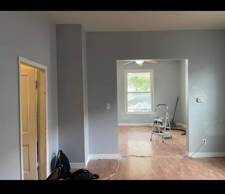 There is a ladder in the middle of the room.