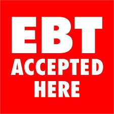 Red square sign with white text: