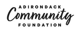 A black and white logo for adirondack community foundation.
