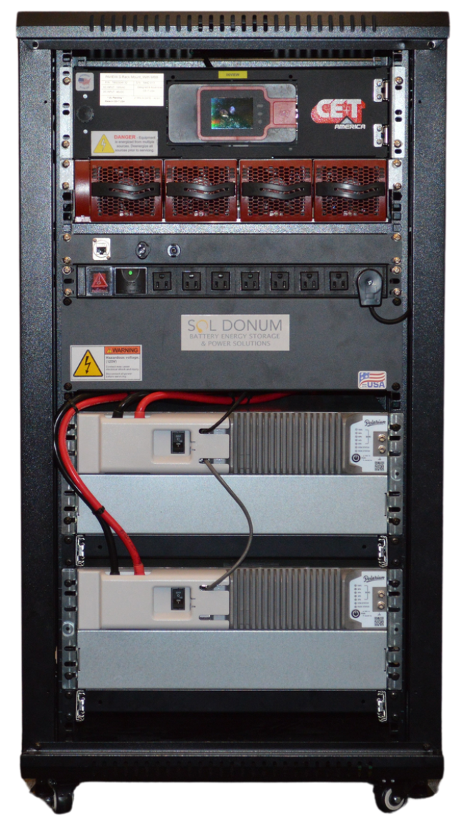 Sol Donum's SD Power system featuring advanced energy storage technology, ensuring reliable power for critical operations