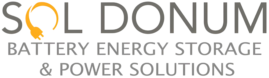 The logo for sol donum battery energy storage and power solutions