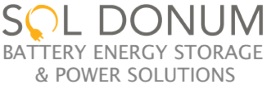 The logo for sol donum battery energy storage and power solutions
