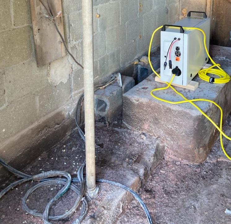 Traditional construction power setup, replaceable with Sol Donum's advanced Power Solutions for reliable and efficient energy