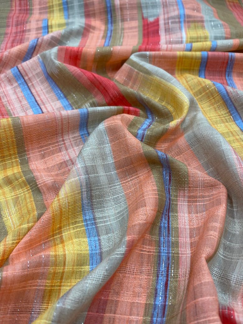 tela de algodón multicolor