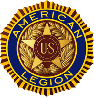 The logo for the american legion has a gold star in the center