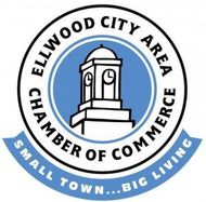 The logo for the ellwood city area chamber of commerce