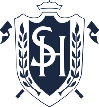 Dark blue shield with 