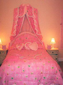 bespoke window dressings - bury - GPS soft furnishings - pink bed