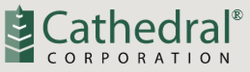 The cathedral corporation logo is green and white