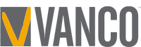 A logo for vanco with a yellow check mark