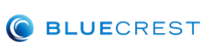 A blue crest logo on a white background