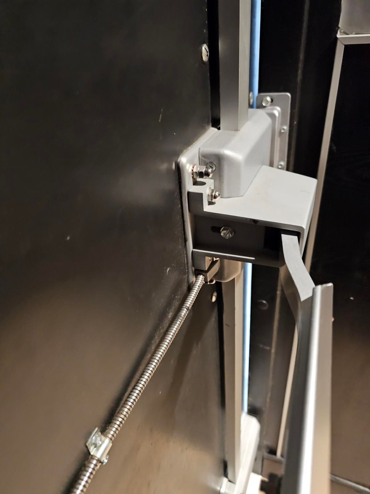 A close up of a door with a handle on it