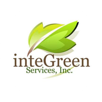 A logo for integreen services inc. with a green leaf