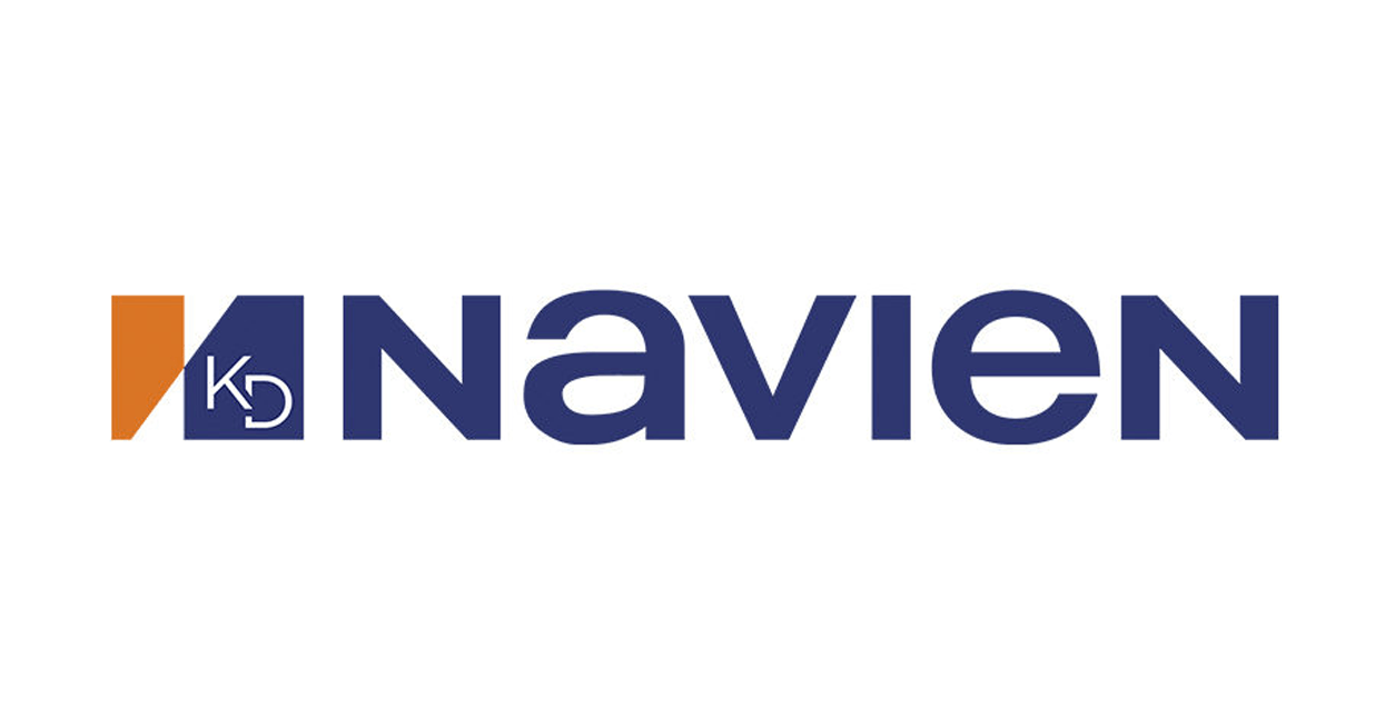 The navien logo is blue and orange on a white background.