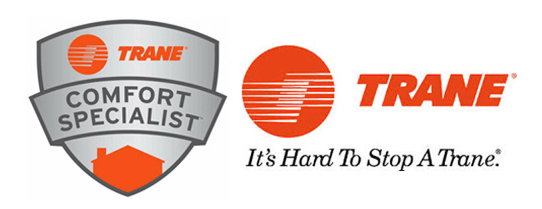 Two logos for trane comfort specialist and it 's hard to stop a trane