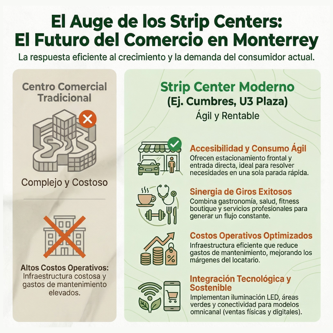 El auge de los strip centers en Monterrey.
