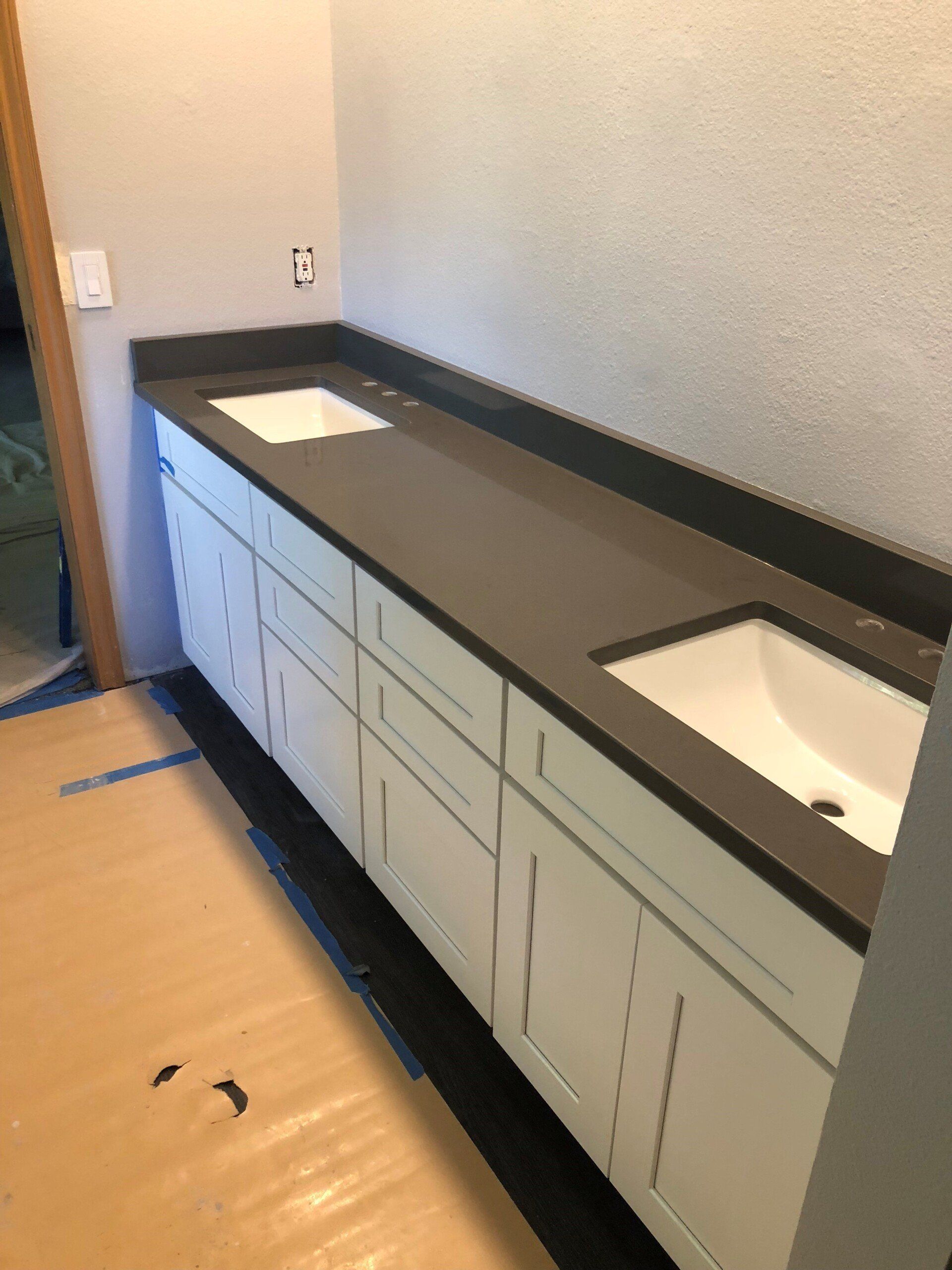 New Double Sink Bathroom Counter