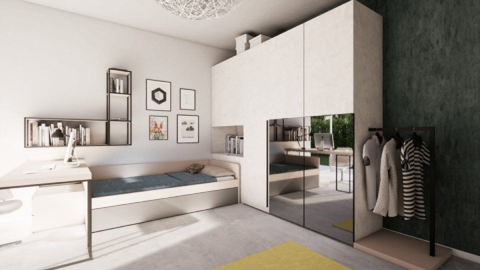 stanzetta con arredo immaginato con realtà aumentata