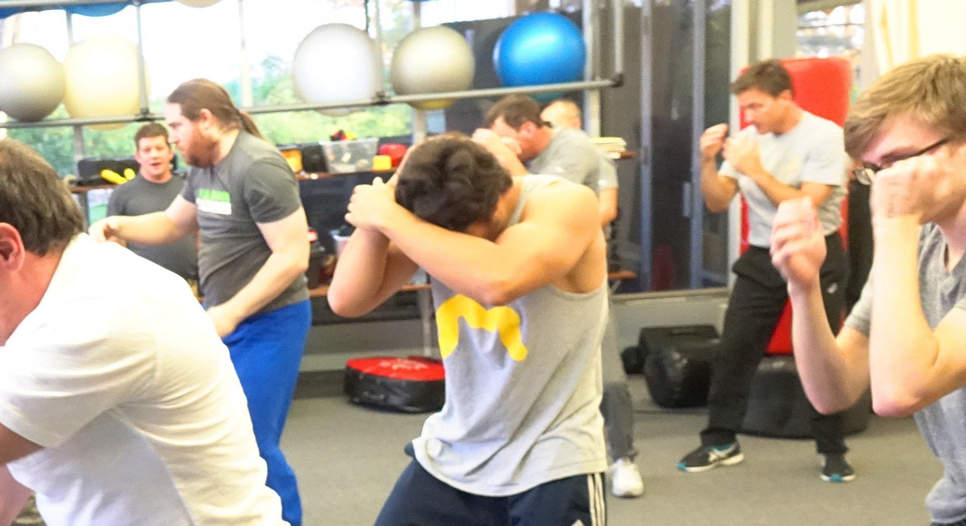 Advanced personal defense instructor demonstrating