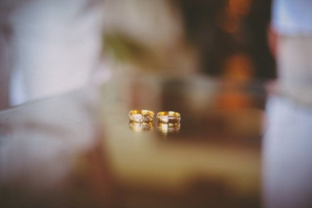 pair of gold custom rings