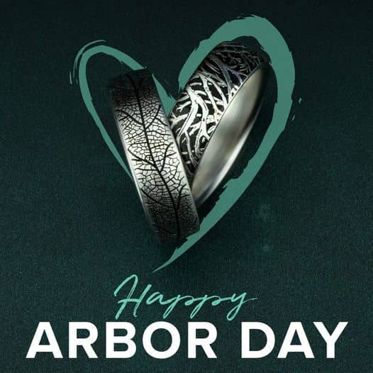 Happy Arbor day with rings inside